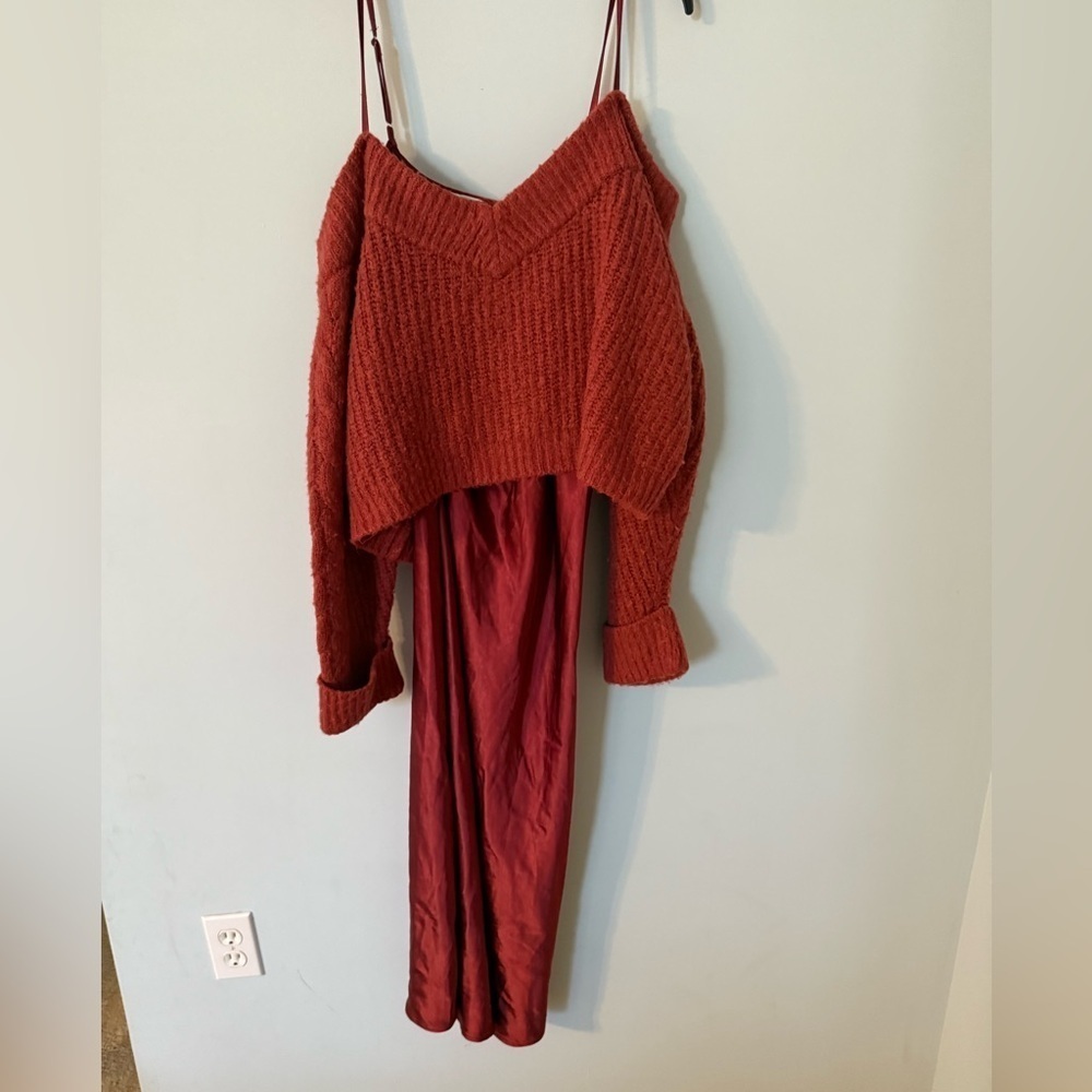 Anthropologie Mare Mare Layered Sweater Slip Dress | Size Large - NWOT - Picture 8 of 11